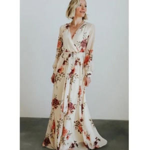 NWT Baltic Born Lydia Long Sleeve Maxi Floral Dress Size Large